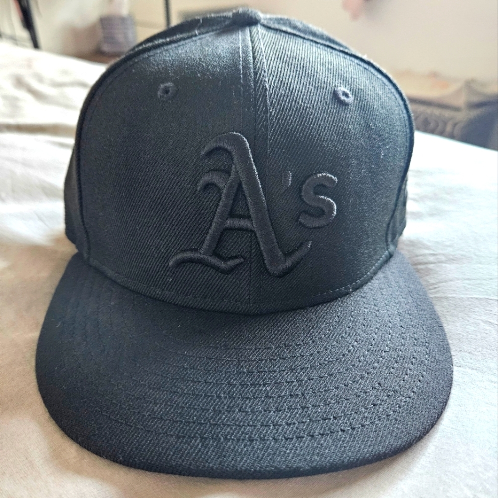 All Black A's Fitted Cap